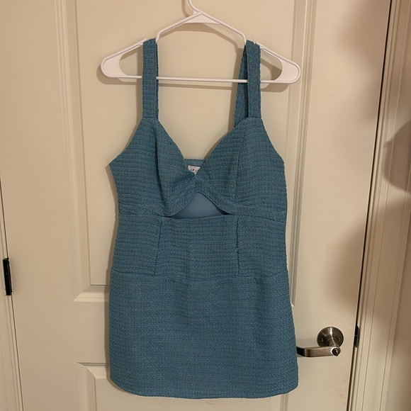 Le Lis Blue Tweed Mini Dress - Picture 2 of 6